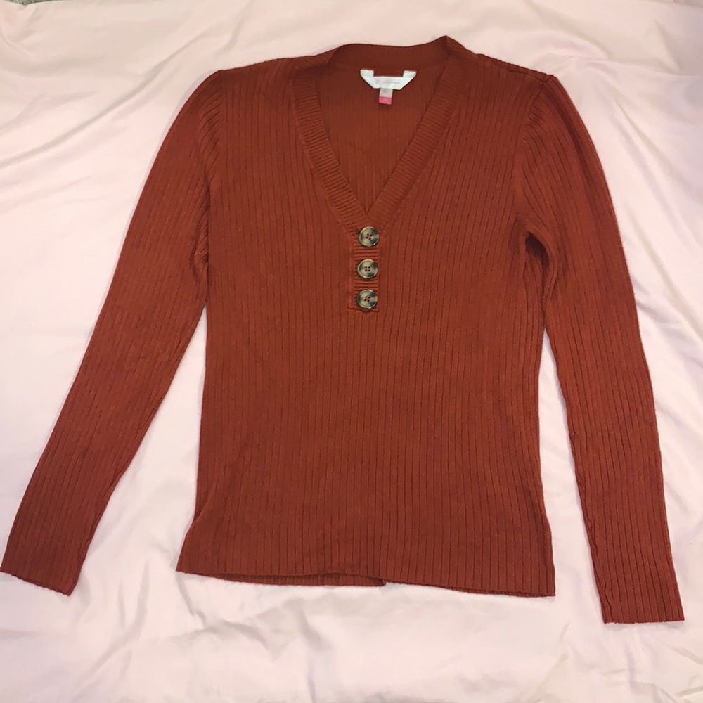 Orange Sweater-Style Top